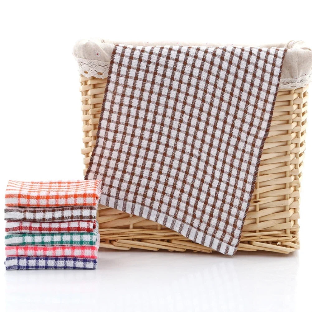 6PCS Cotton Kitchen Tea Towels Absorbent Lint Free Catering Restaurant
