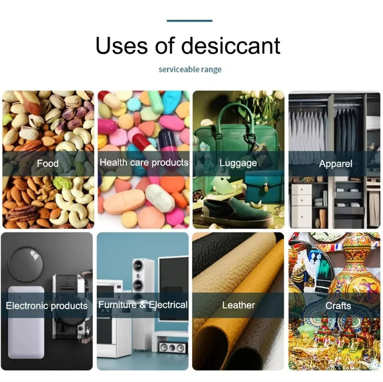 1g 100/200/500g Non Toxic Silica Gel Desiccant Damp Kitchen Room