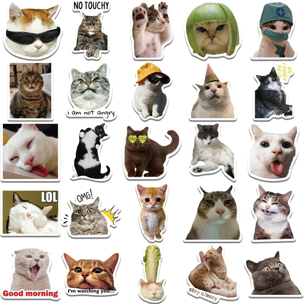 10/30/50PCS Kawaii Love Cat PVC Sticker Aesthetic Children's Korean