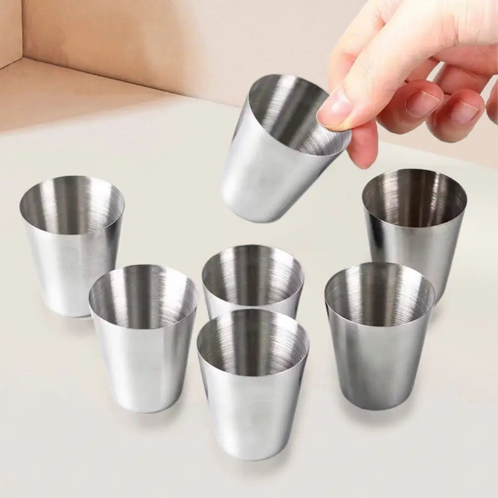 6Pcs/set Outdoor Practical Travel Stainless Steel Cups Mini Set