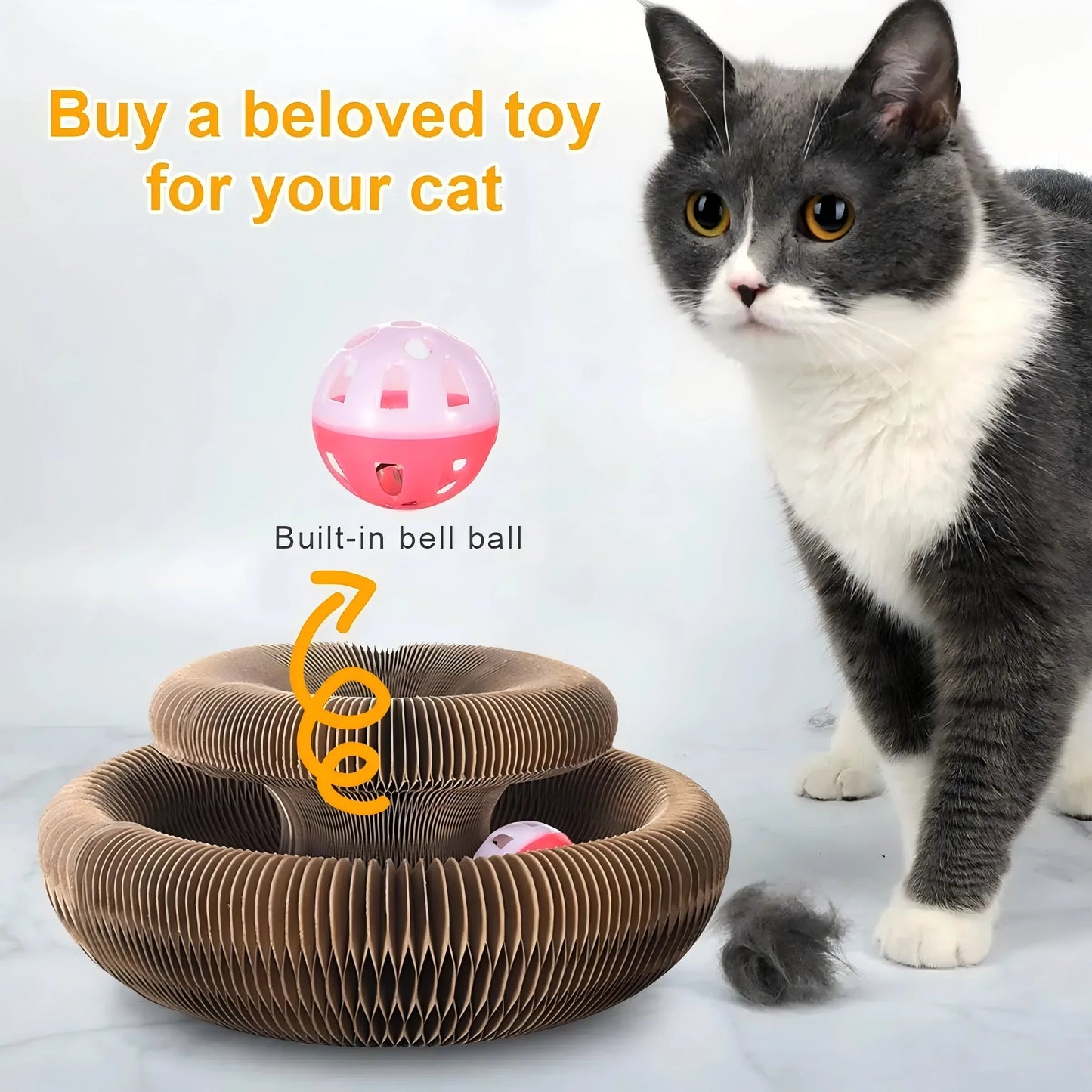 Magic Cat Scratch Organ Board Cat Toy with Ball Cat Grinding Claw Cat