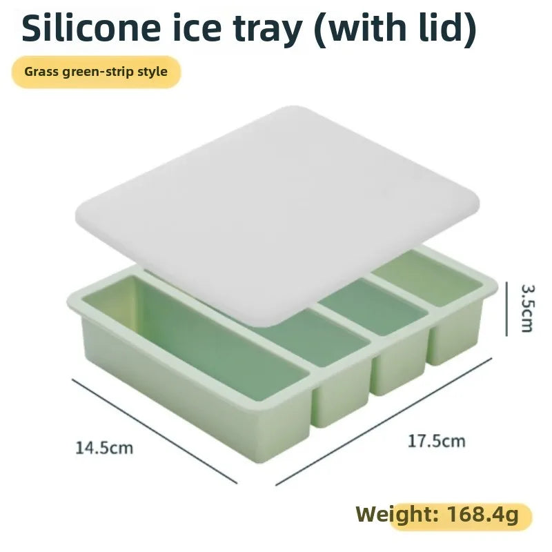 1pc Silicone Freezer Tray with Lid - Durable Kitchen Storage for Soup,