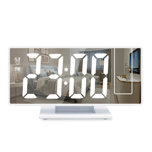 180° Arm Projection Alarm Clock Time Temperature USB Plug-in Digital