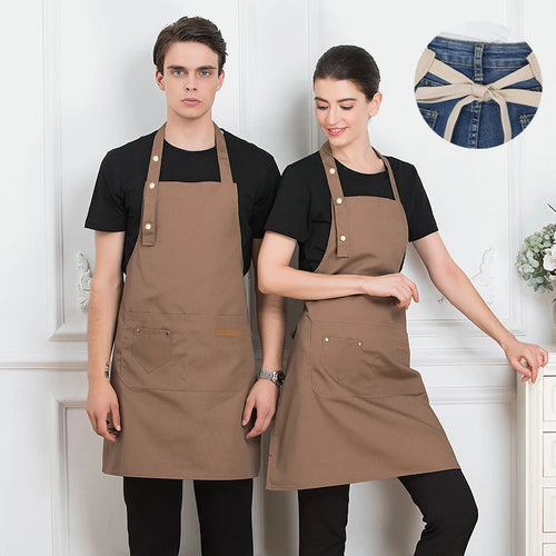 New Fashion Kitchen Aprons for Woman Men Chef Work Apron for Grill