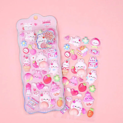 Cute Bunny Stereo Foam Stickers Self-Adhesive Stickers for