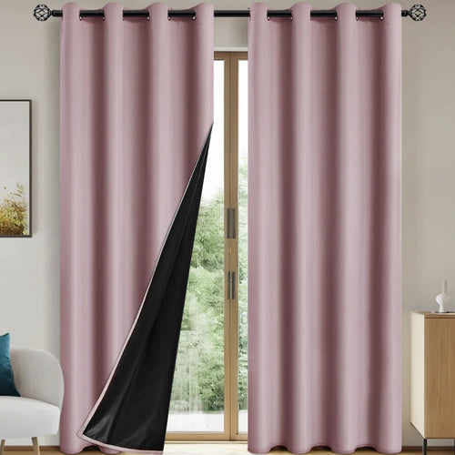 1panel Solid 100% Blackout Curtains with Grommets, Total Privacy