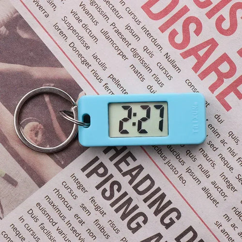 2025 Mini Electronic Clock Keychain - Elliptical, Digital Display.