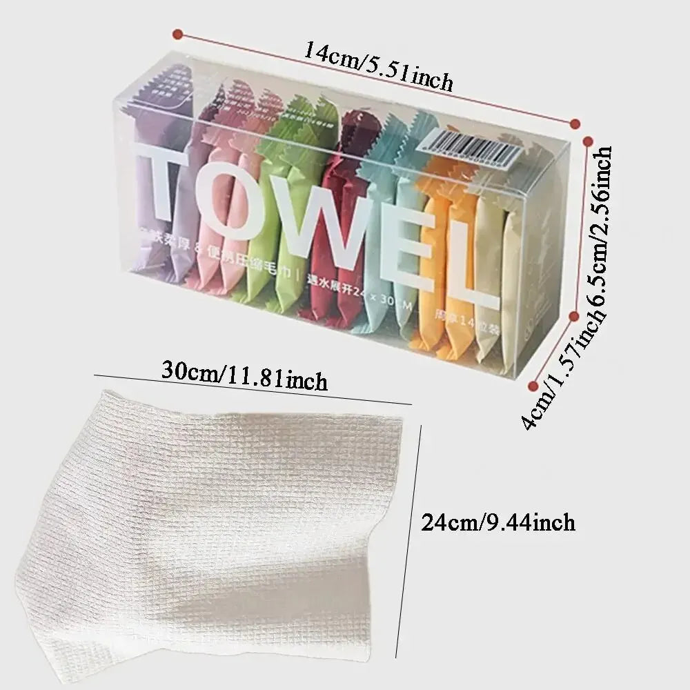 14pcs/box Disposable Washcloth Portable Travel Towel Thickened