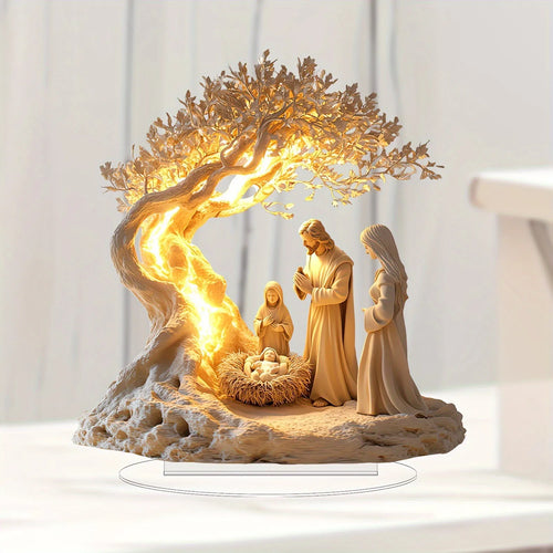 2D Flat Acrylic Tabletop Decoration for Jesus' Birth Scene Holiday