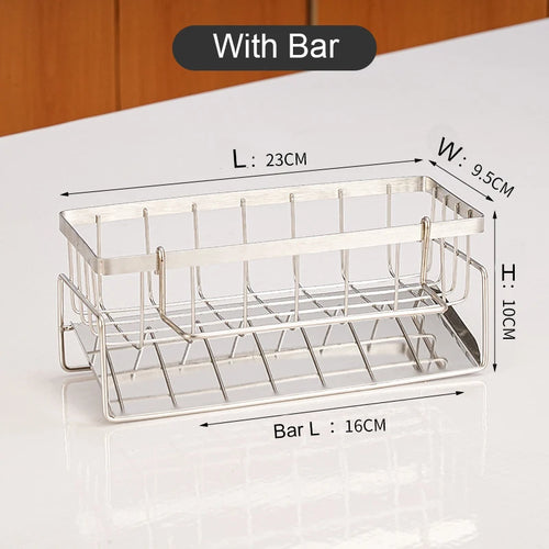 Sink Cleaning Tools Storage Rack Kitchen Multifunctional Stainless