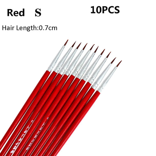 10pcs 0.7/1.1/1.5cm Fine Hand Painted Thin Hook Line Pen Art Supplies