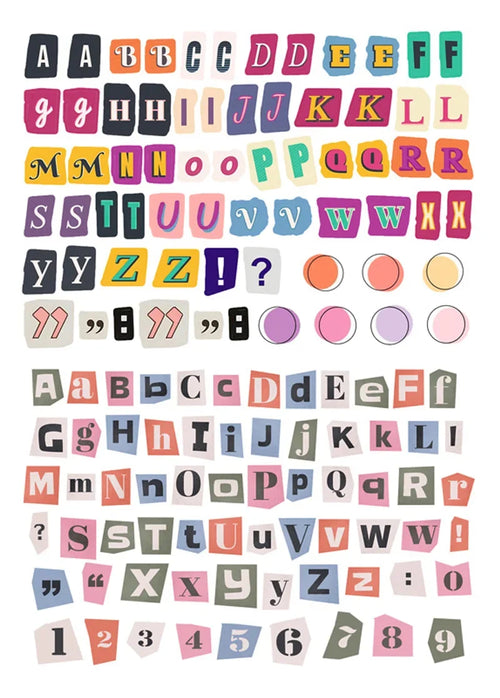 Korea Ins English Alphabet Number Symbol Label Sticker DIY