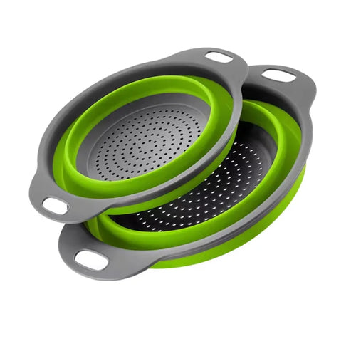 Silicone Folding Drain Basket Fruit Vegetable Washing Basket Foldable