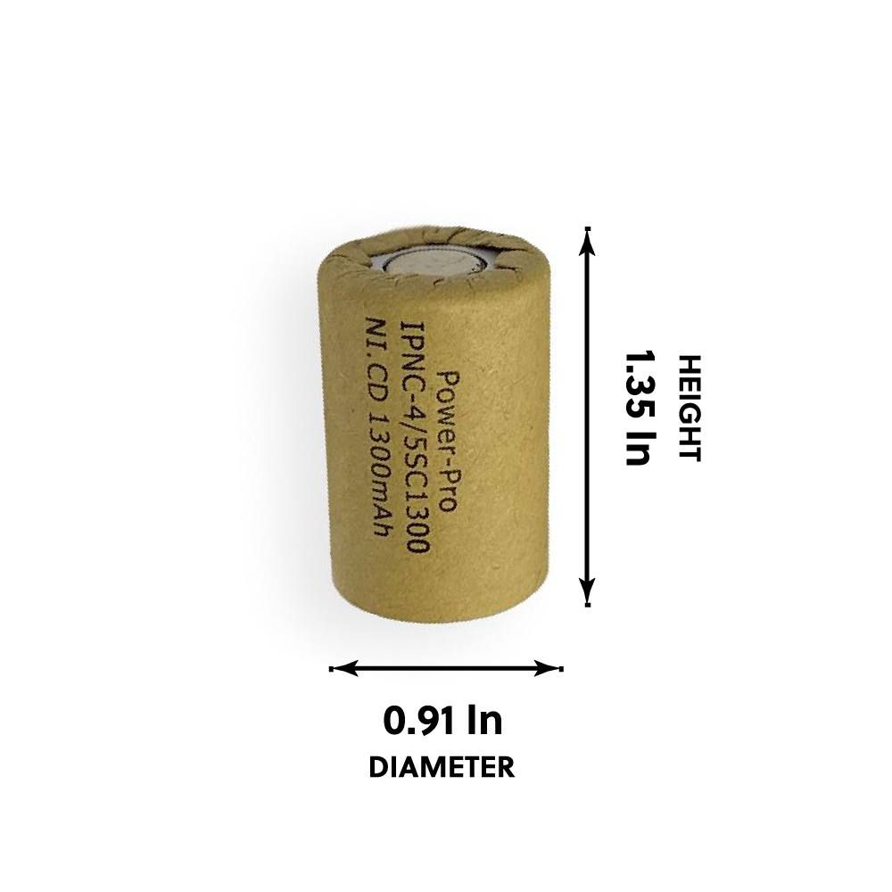 IP Power 4/5 Sub C 1300mAh Ni-Cd Flat Top