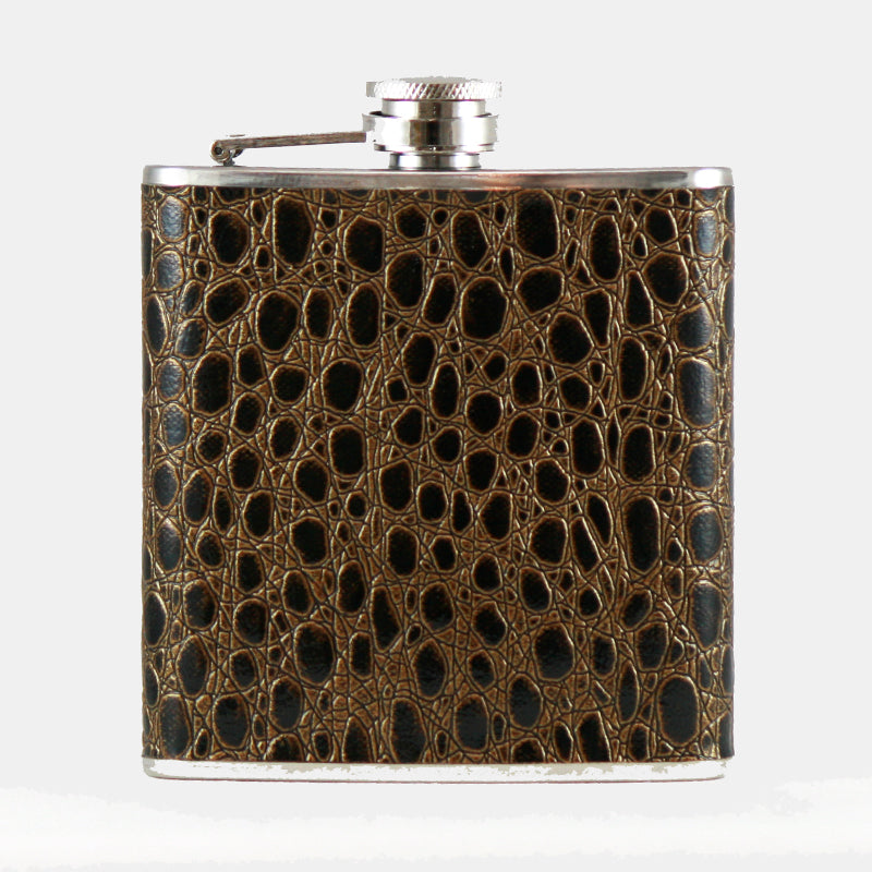 Faux Eel Skin Hip Flask