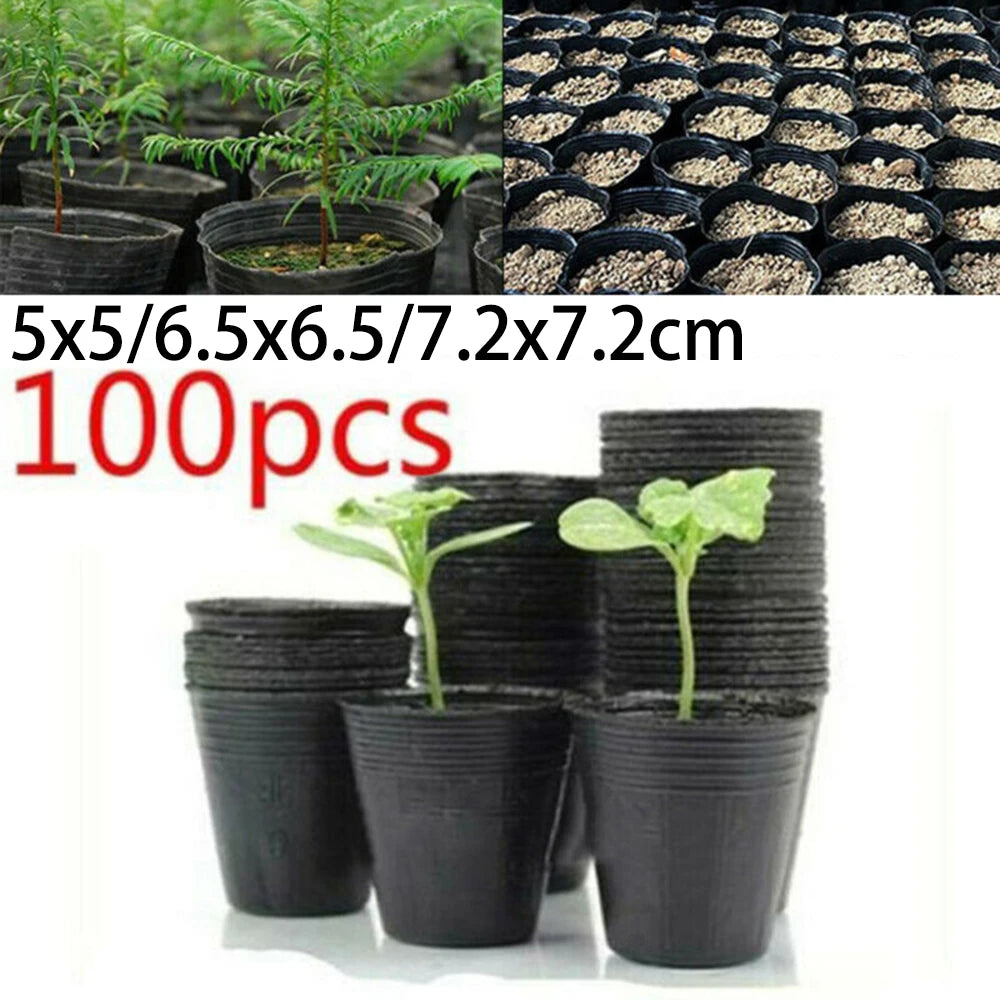 100 Pack Garden Pots for Transplanting and Cultivation with Breathable Material and Drainage Support for Root System Development
