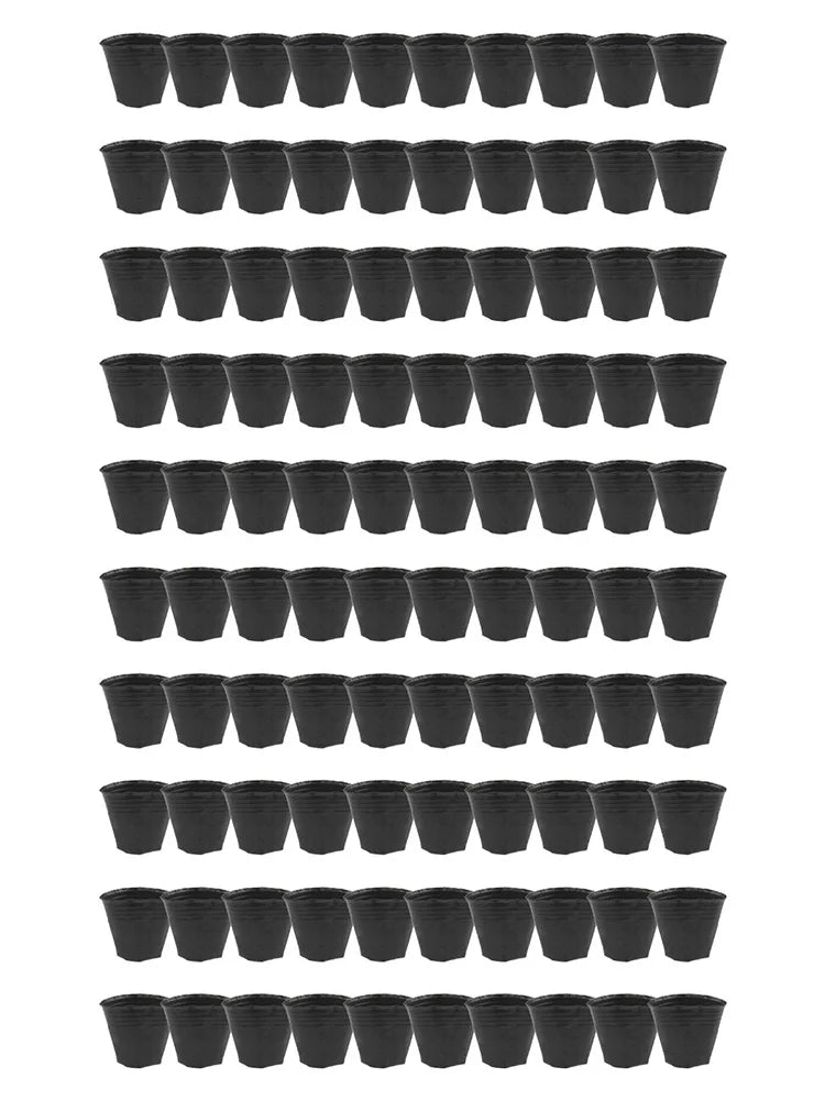 100 Piece Plastic Pot Set for Home Gardeners with Hollow Base Drainage and Breathable for Root Health Maintenance