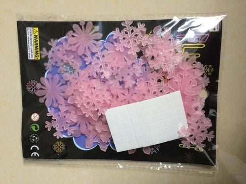 50pcs Colorful Luminous Snowflake Wall Sticker Glow In The Dark Decal
