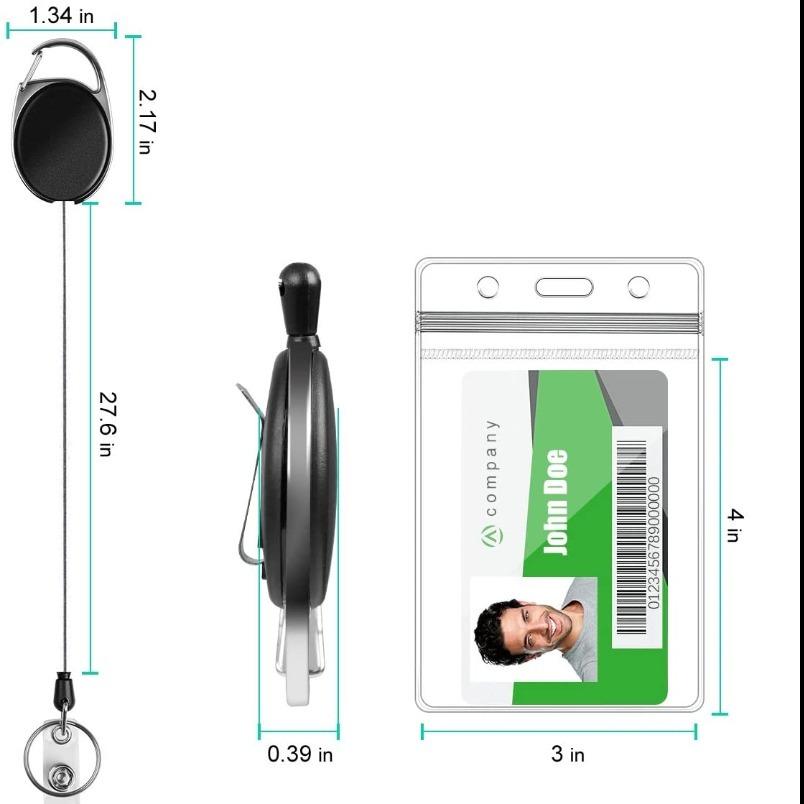 Retractable hoo(key) Keychain Holder and Waterproof Badge ID Card