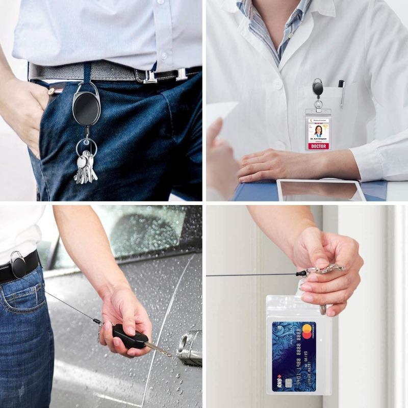 Retractable hoo(key) Keychain Holder and Waterproof Badge ID Card