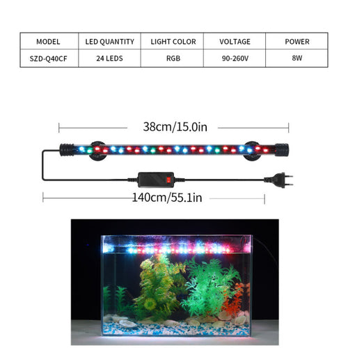 90-260v Aquarium Light Led Waterproof Fish Tank Clip Light Underwater