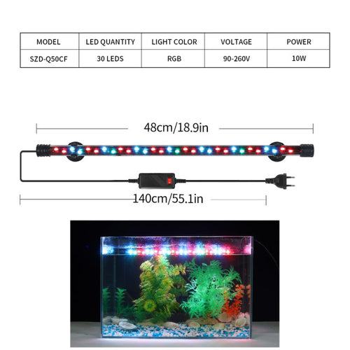 90-260v Aquarium Light Led Waterproof Fish Tank Clip Light Underwater