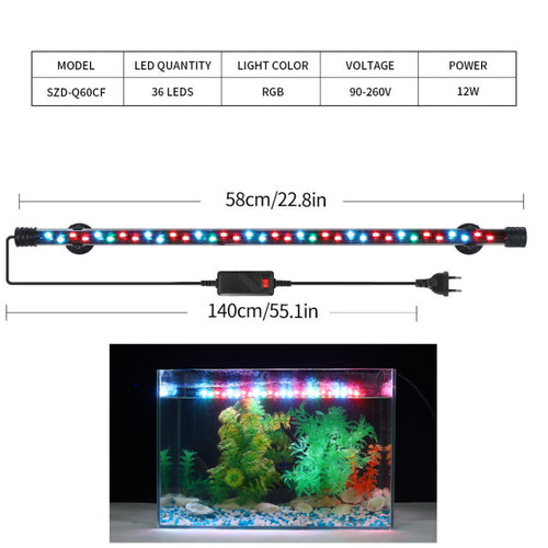 90-260v Aquarium Light Led Waterproof Fish Tank Clip Light Underwater