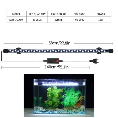 90-260v Aquarium Light Led Waterproof Fish Tank Clip Light Underwater