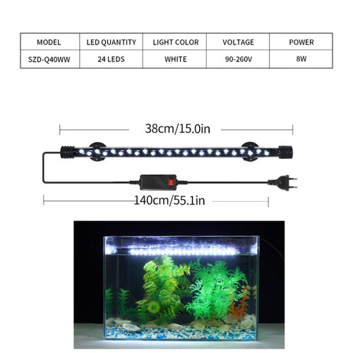90-260v Aquarium Light Led Waterproof Fish Tank Clip Light Underwater