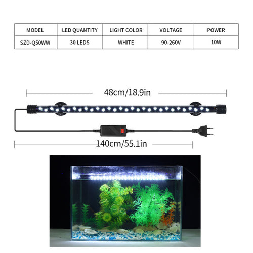 90-260v Aquarium Light Led Waterproof Fish Tank Clip Light Underwater