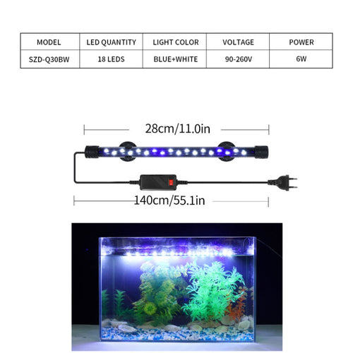 90-260v Aquarium Light Led Waterproof Fish Tank Clip Light Underwater