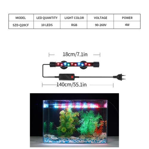 90-260v Aquarium Light Led Waterproof Fish Tank Clip Light Underwater