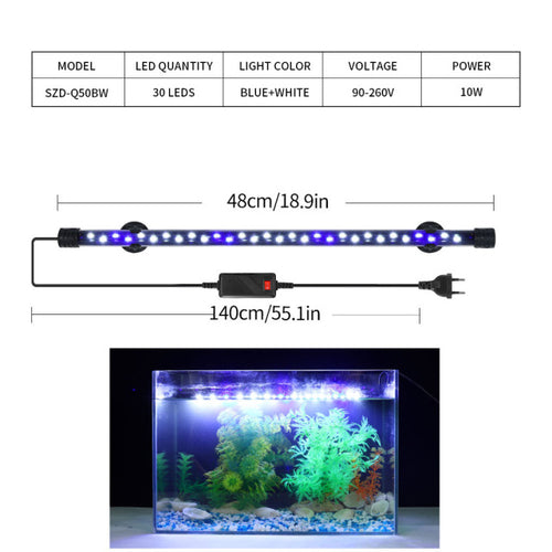 90-260v Aquarium Light Led Waterproof Fish Tank Clip Light Underwater