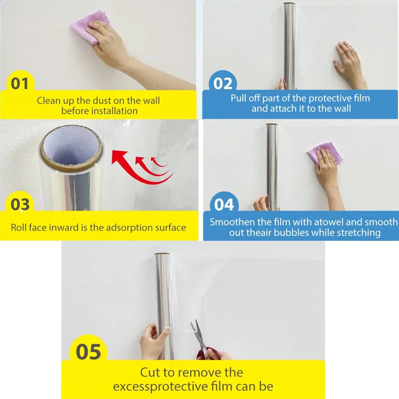 45cm Transparent Electrostatic Adsorption Protective Film for Kitchens