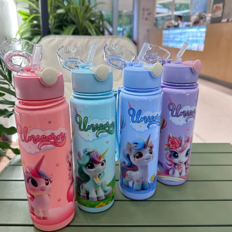 700ml Cute & Durable Cartoon Space Cup with Hand-held Ring BPA-Free