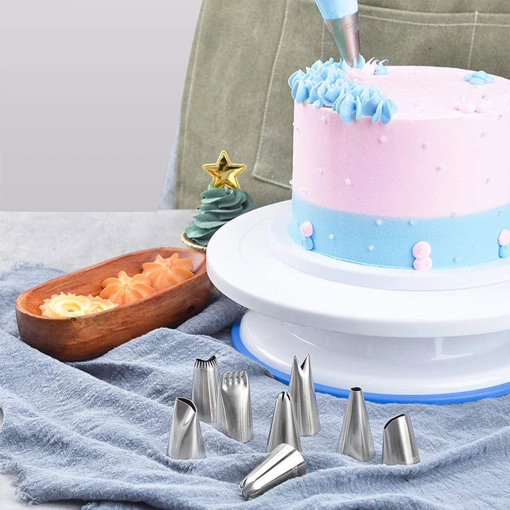 Silicone Piping Bags and Tips Set Cake DIY Decorating Kit with