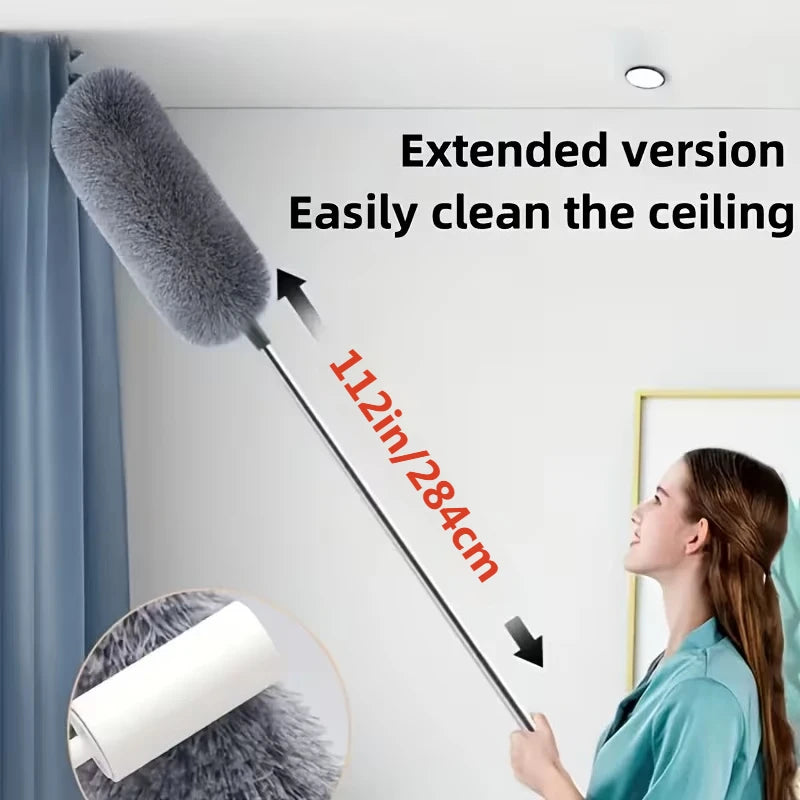 Extendable Microfiber Duster Wand, 284cm/112in - Flexible, Retractable