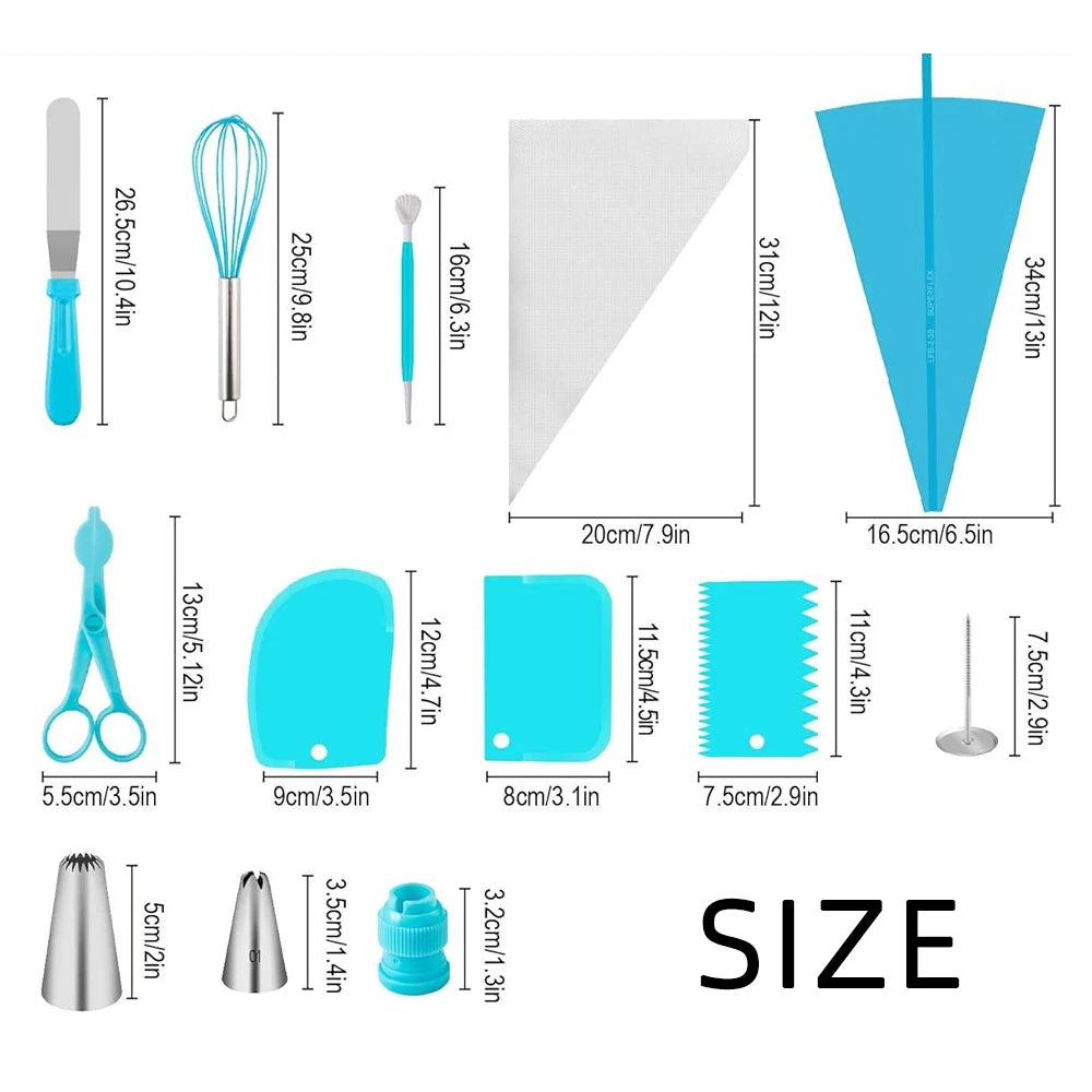 Silicone Piping Bags and Tips Set Cake DIY Decorating Kit with