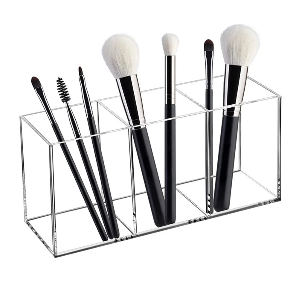 Transparent Makeup Brush Organizer, Makeup Storage Tray, Bathroom
