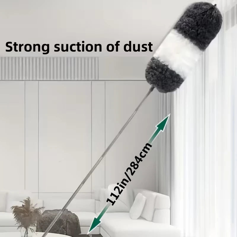 Extendable Microfiber Duster Wand, 284cm/112in - Flexible, Retractable
