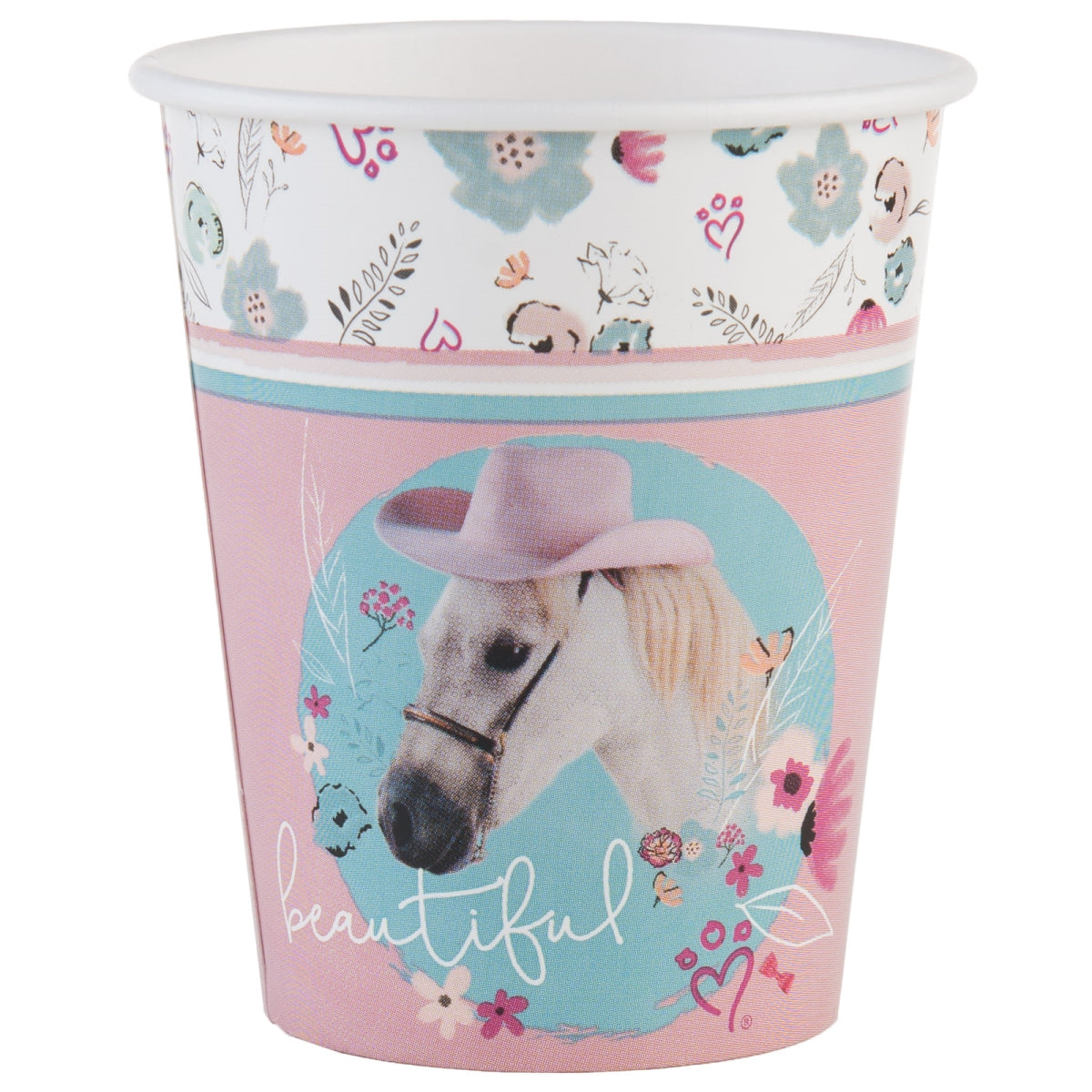 BuySeasons 264140 9 oz Rachael Hale Beautiful Horse Paper Cups - 8 Pie