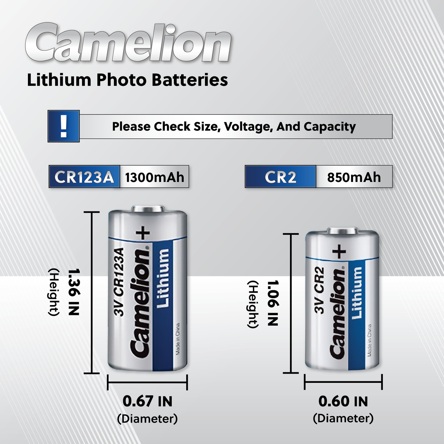 Camelion CR2 3V Lithium Primary - Non Rechargeable