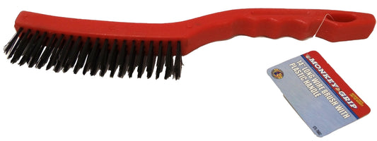 Barjan 07576662 14 in. Monkey Grip Long Wire Brush with Plastic Handle