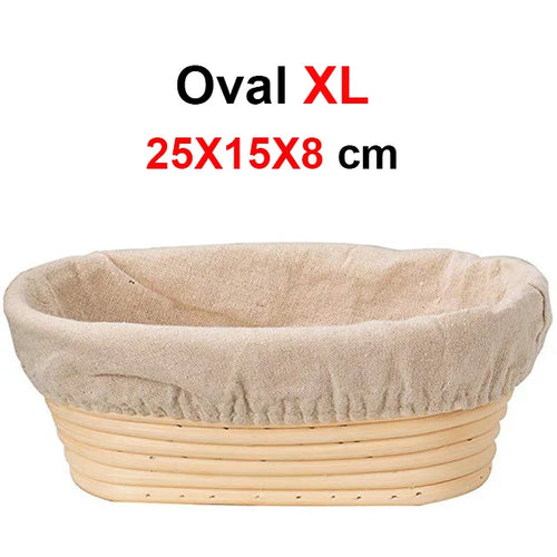UPORS Rattan Bread Proofing Basket Natural Oval Rattan Wicker Dough