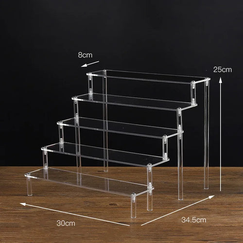 1-5 Tier Acrylic Display Stand,Clear Display Riser Rack for