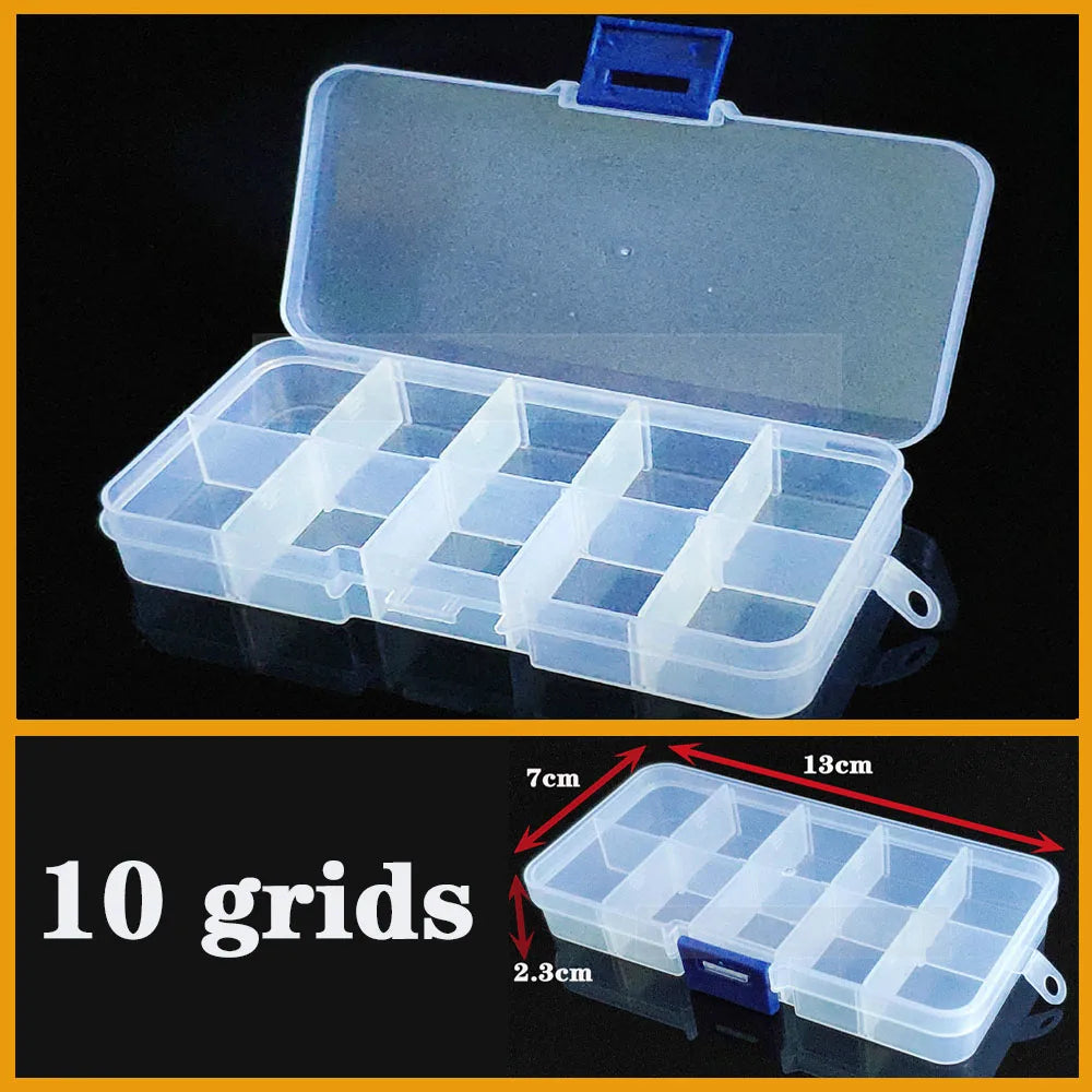 Transparent Plastic box Screw Compartment Box Jewelry Earring Display
