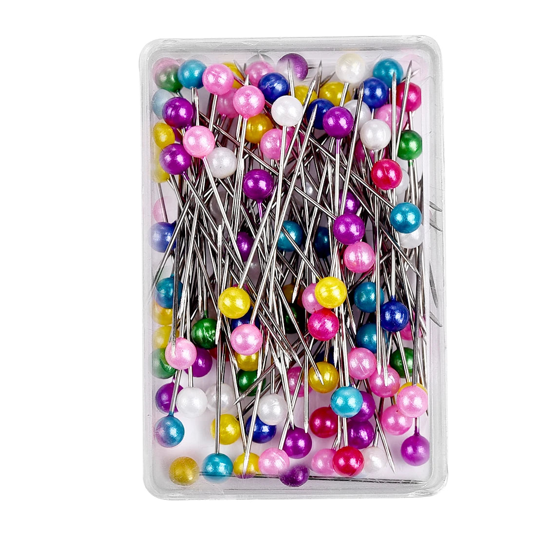 100Pcs/Box 38cm Colorful Round Pearl Head Needles Stitch Straight Push