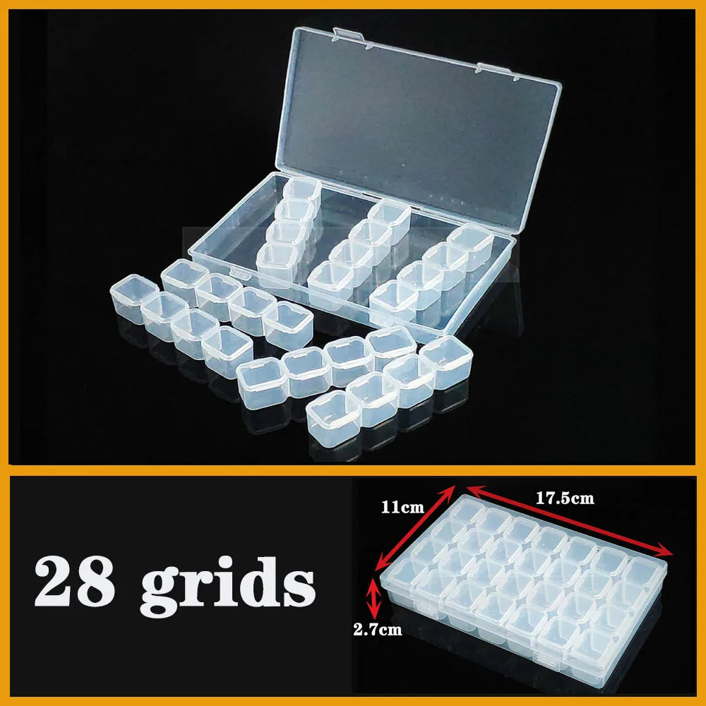 Transparent Plastic box Screw Compartment Box Jewelry Earring Display