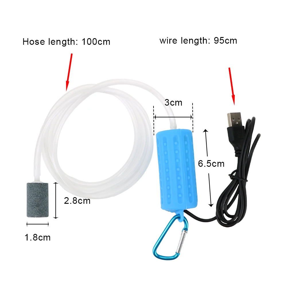 Mini USB Fish Tank Oxygen Air Pump Aquatic Terrarium Filter Mute