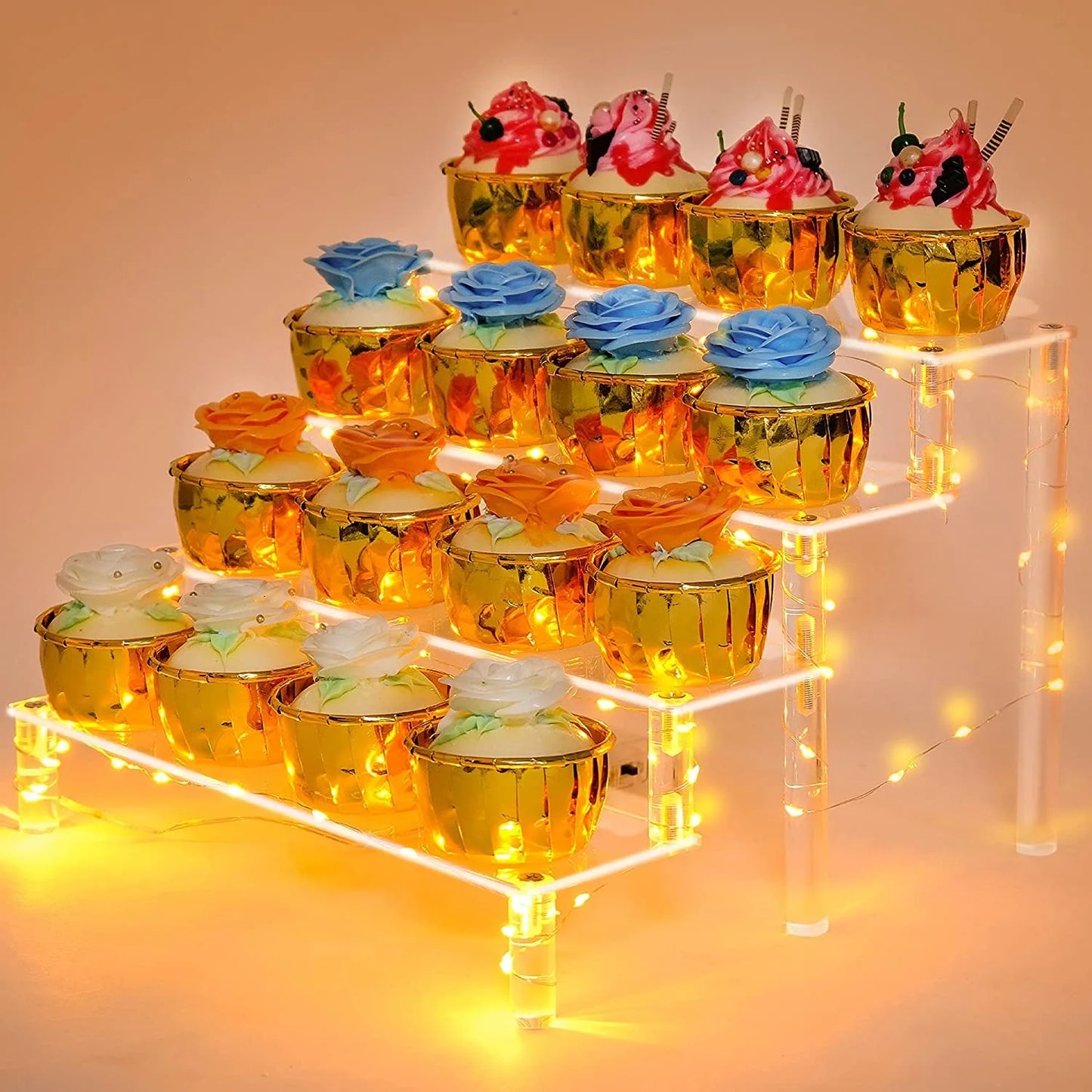 1-5 Tier Acrylic Display Stand,Clear Display Riser Rack for